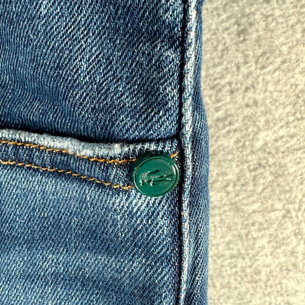 Lacoste Jeans Men's 33 X 34 Blue Denim Stretch Slim Fit Medium Wash Straight Leg